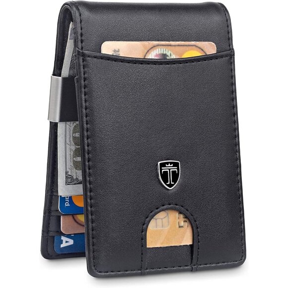 Money Clip RIO Mens Black Wallets slim Front Pocket RFID Blocking Card Holder - Picture 5 of 10